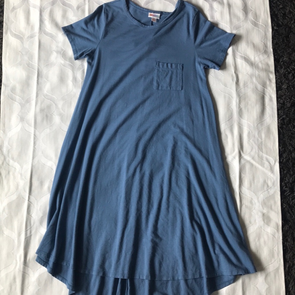 XS Blue Solid LuLaRoe Carly